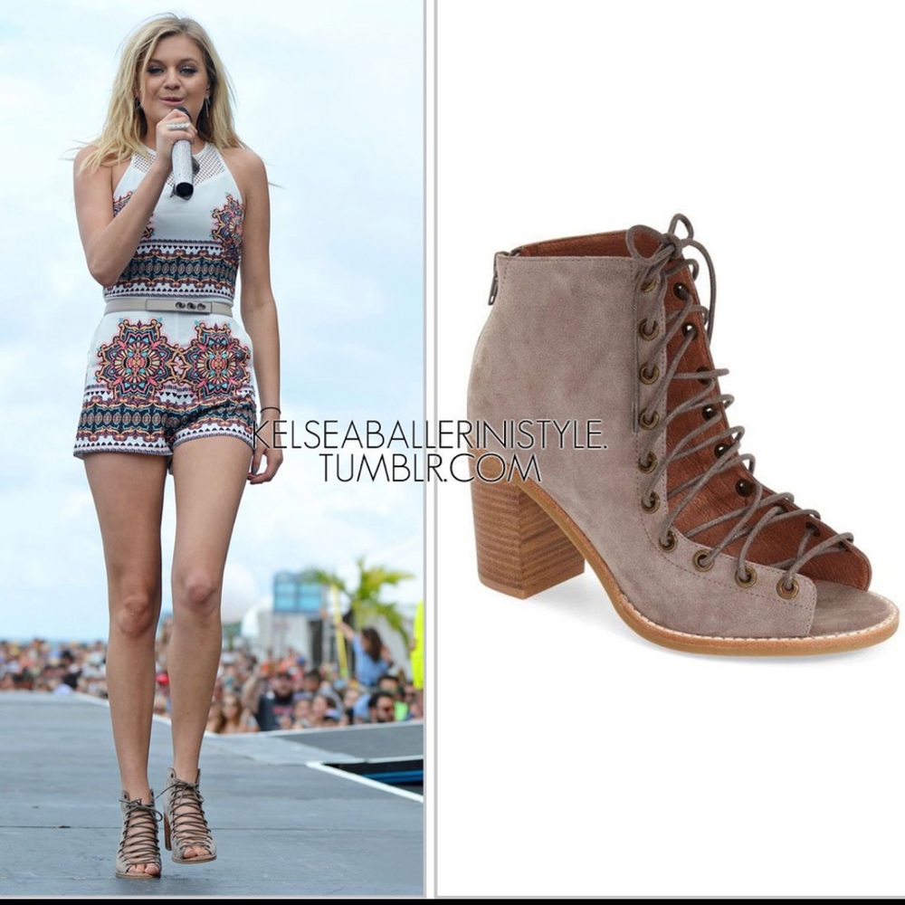 JEFFREY CAMPBELL CORS SUEDE LACE UP PEEP TOE HEELED BOOTIE BOOTS - Picture 13 of 15